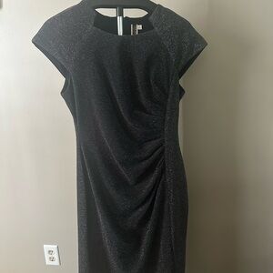 Julian Taylor Glittering Black Midi Dress